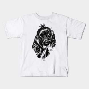 Sprocker Spaniel Ink Portrait Kids T-Shirt